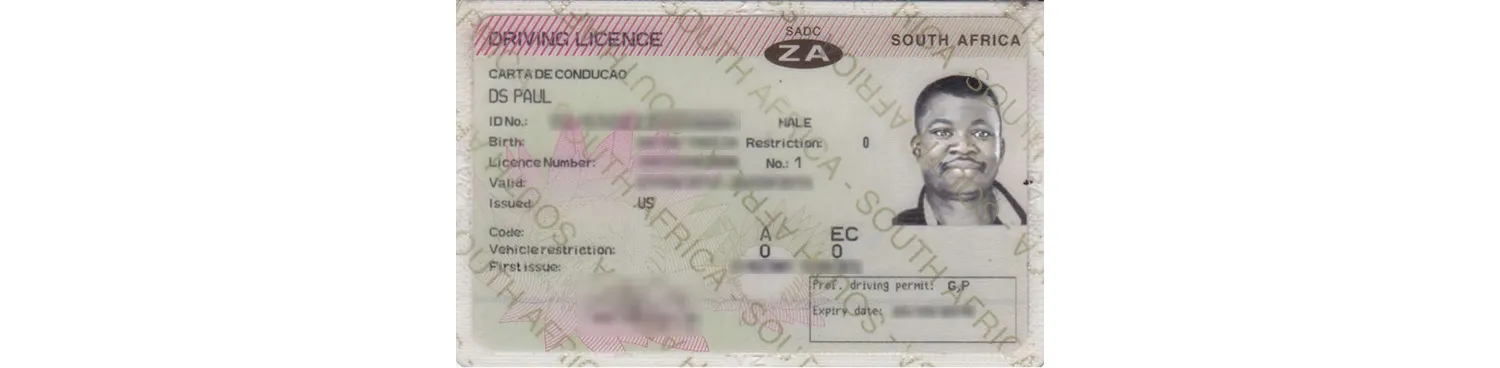 South African driver’s license